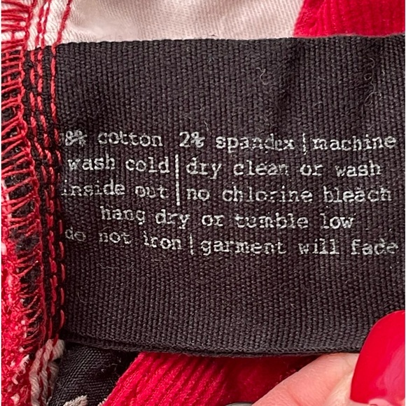 Club Monaco Ella Slim Straight Red Corduroy Jeans Low Rise 80’s - Picture 8 of 8